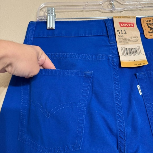 Levi's 511 Slim Fit Star Blue Denim Jeans Size 16 - 28x28 - Picture 7 of 16
